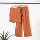💕Solid Colour Button Down Vest and Wide Leg Pants 2 Piece Set for Women