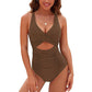 👙Limited Time Offer 49% Off🩱Womens Push-up Tummy Control Bathing Suits V-neck Cutout Swimsuits