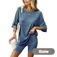 🎉Limited time offer 49% OFF💖Women's Rib Knit T-shirt and Shorts Casual 2-piece Set