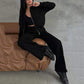 🌸Women's Two-Piece Relaxed Fit Set - Zippered Jacket and Wide-Leg Pants