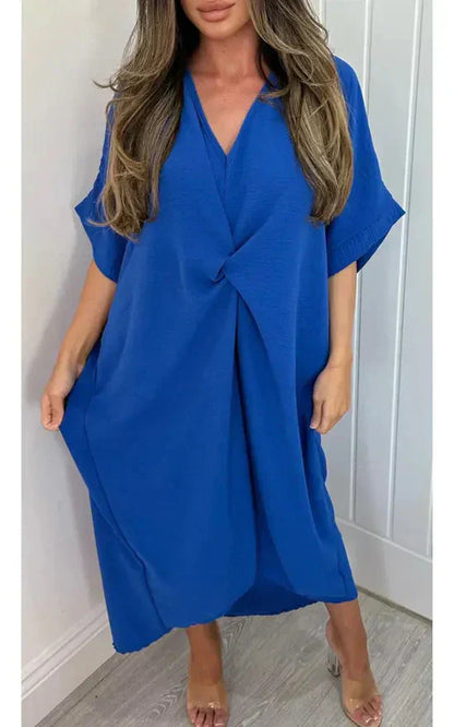 🌹Limited Sale 50% OFF💖Short Sleeve Maxi Dress With Knot Detail
