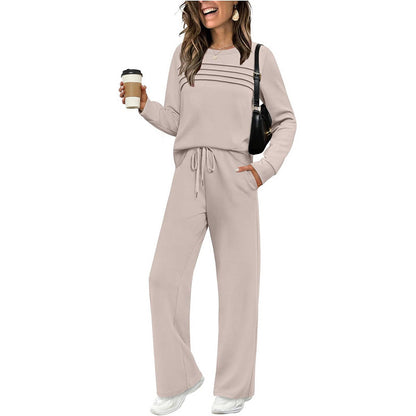 🔥LAST DAY 60% OFF!✨Women's Crew Neck Top & Drawstring Pants Set