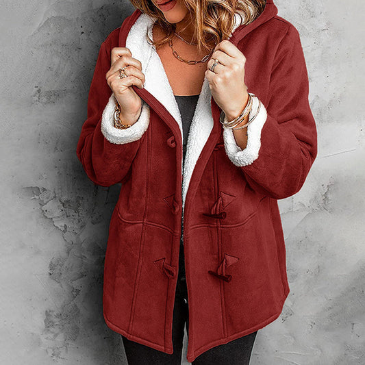 ⏳Time-limited Special Price⏰Women's Hooded Suede Coat with Plush Lining