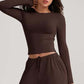 📢📢60 %  OFF !! ⏰Women's Casual Crop Top & Drawstring Pants Set