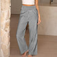 Women's High-Waist Gingham Wide-Leg Pants