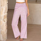 Women's High-Waist Gingham Wide-Leg Pants