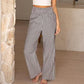 Women's High-Waist Gingham Wide-Leg Pants