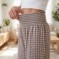 Women's High-Waist Gingham Wide-Leg Pants