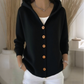 Women's Hooded Button-Up Knit Cardigan