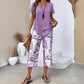💥Last Day Special Price:£ 18.99👗Women's 2-Piece Set – Layered Asymmetrical Tunic Top & Printed Wide Leg Pants, Breathable Polyester✨