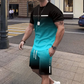 🏖️Summer Cool Deal: ONLY ￡15.99!!😎Men's Gradient Color T-Shirt & Shorts Set