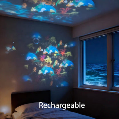 💞60K+ SOLD!🌊 Ocean Wave Projector Light – Dynamic Rotating Aurora, Adjustable Brightness, Rechargeable