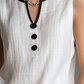 Women's Contrast Trim Sleeveless Top & Wide-Leg Pants Set