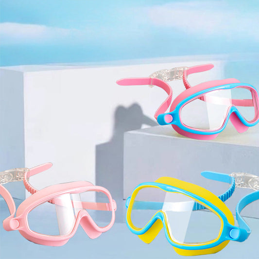 🔥EASTER GIFT – ONLY £9.99!!🏆#1 Bestselling🏊‍♀️HD children's large frame waterproof and anti-fog swimming goggles