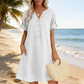 👗Last Day Special Price ￡14.99!!✨Women's Casual V-Neck Cotton Linen Dress with Pockets
