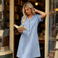 👗Last Day Special Price ￡14.99!!✨Women's Casual V-Neck Cotton Linen Dress with Pockets