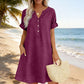 👗Last Day Special Price ￡14.99!!✨Women's Casual V-Neck Cotton Linen Dress with Pockets