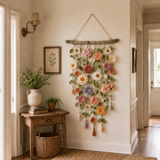 🌸LAST DAY SPECIAL PRICE ONLY ￡15.99!!⚡50K+ SOLD!!🌸Crochet Flower Wall Hanging Decor